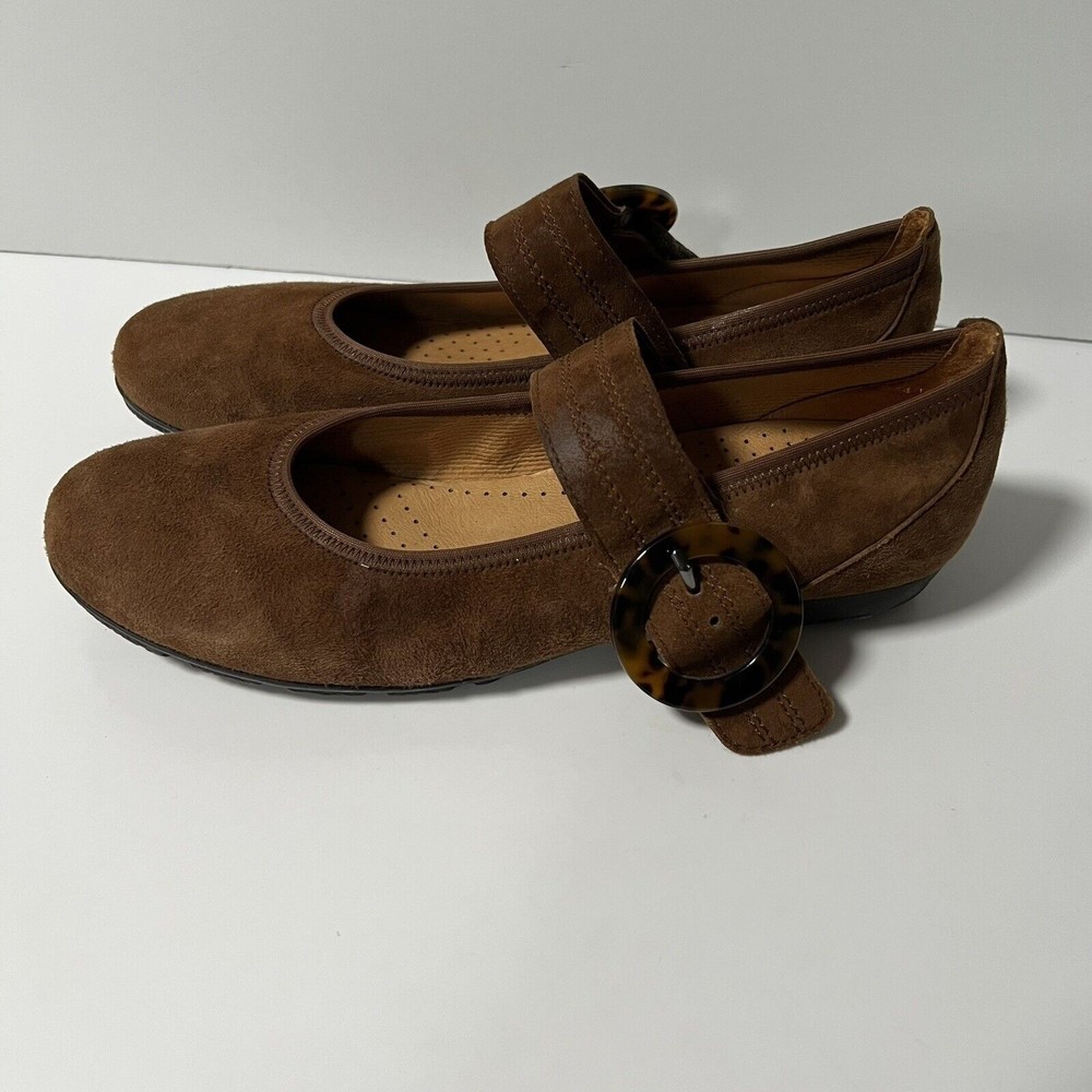 Gabor Women’s Nubuck Leather Ballet Flats Size US 8 UK 5.5 EU 38 Brown